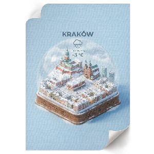 Poster of a Krakow snow globe