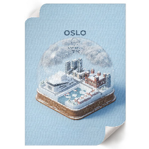 Decorative poster Oslo Snow Globe