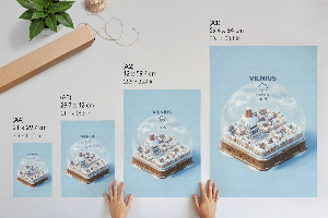 Decorative poster Vilnius snow globe