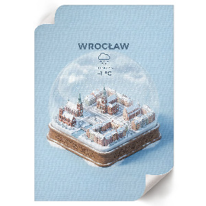 Poster of Wroclaw in a snow globe