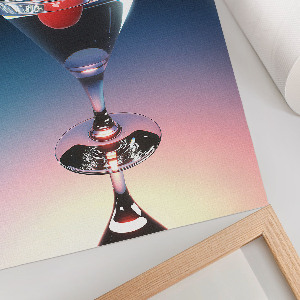 Wall print featuring a cherry cocktail