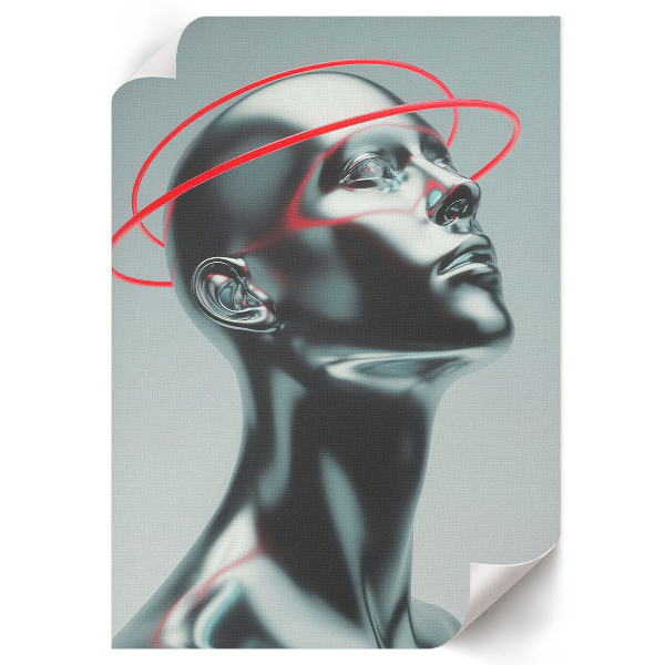 Art print featuring a modern sculpture