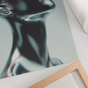 Art print featuring a modern sculpture