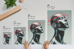 Art print featuring a modern sculpture