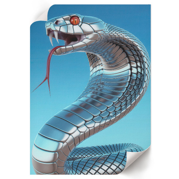 Wall print Metallic snake