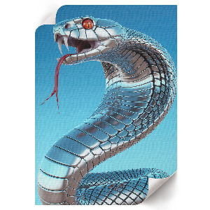 Wall print with a metallic snake motif