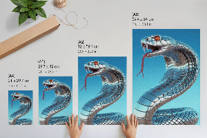 Wall print Metallic snake