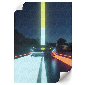 Decorative poster depicting a futuristic car