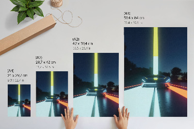 Decorative poster Futuristic car