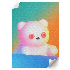 Colorful teddy bear poster