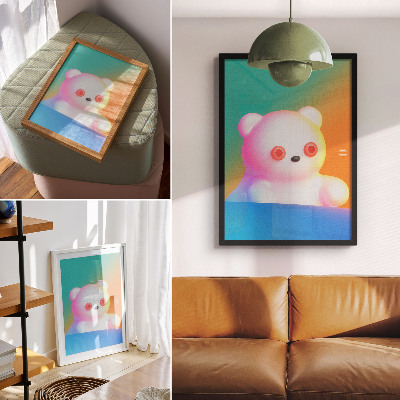 Poster Colorful teddy bear