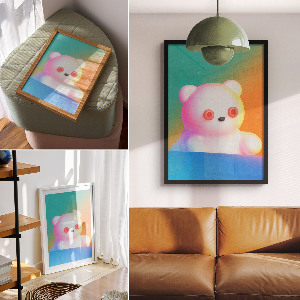 Poster Colorful teddy bear