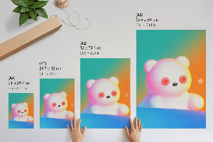 Poster Colorful teddy bear