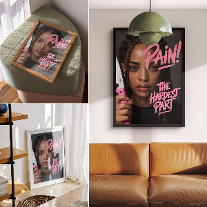 Decorative poster Pain woman