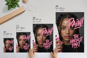 Decorative poster Pain woman