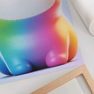 Rainbow cat wall print