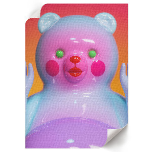Art print of a colorful teddy bear
