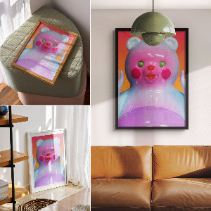 Art print Colorful teddy bear