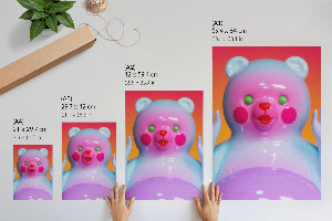 Art print Colorful teddy bear