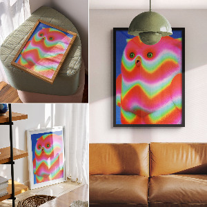 Decorative poster with a colorful animal design
