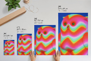 Decorative poster with a colorful animal design