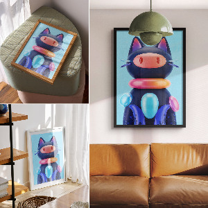 Futuristic cat poster