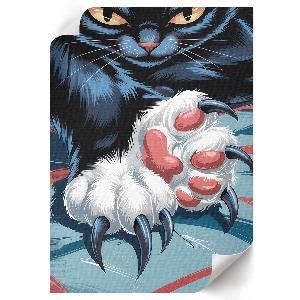 Wall art featuring a cat with claws