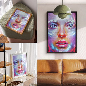 Futuristic portrait wall print