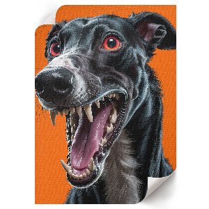 Art print featuring a black dog