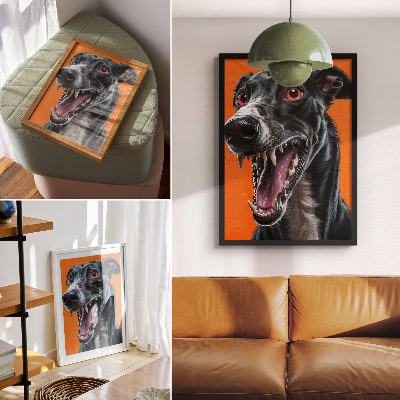 Art print Black dog