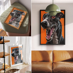 Art print Black dog