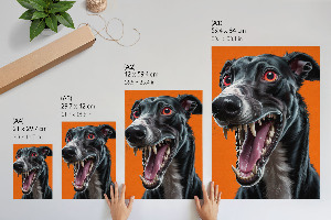Art print Black dog