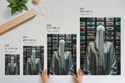 Decorative poster Cassettes and music
