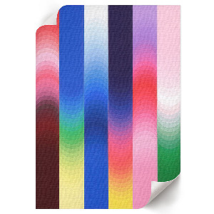 Wall art with an abstract rainbow design