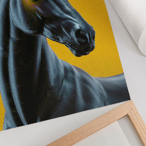 Wall print featuring a black unicorn