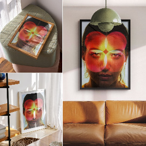 Kaleidoscopic face poster