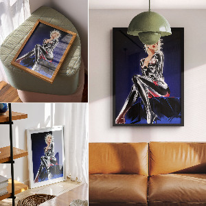 Futuristic figure wall art