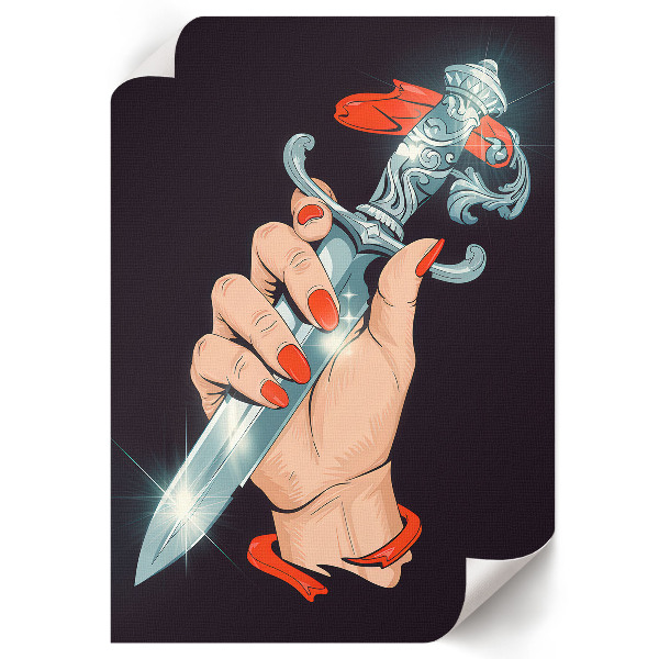 Wall print titled "An Unusual Dagger"