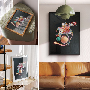 Decorative poster A flower from the future