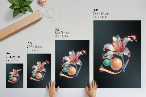 Decorative poster A flower from the future