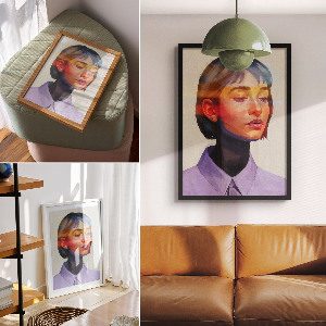Colorful portrait art print
