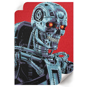 Decorative poster featuring a futuristic robot