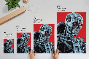 Decorative poster featuring a futuristic robot