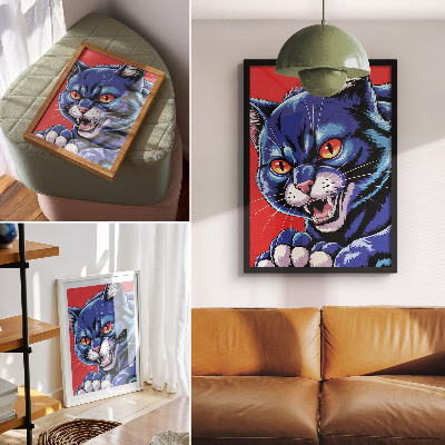 Wall art Blue cat