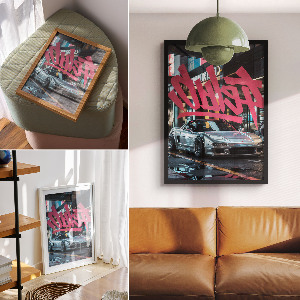 Wall print Graffiti car