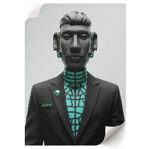 Futuristic sculpture wall print