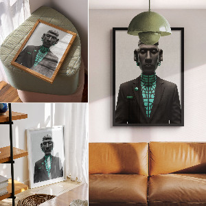 Wall print Futuristic sculpture