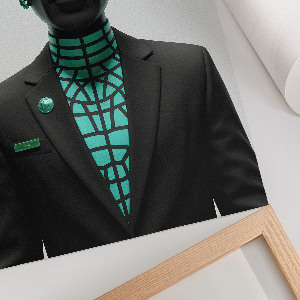 Wall print Futuristic sculpture