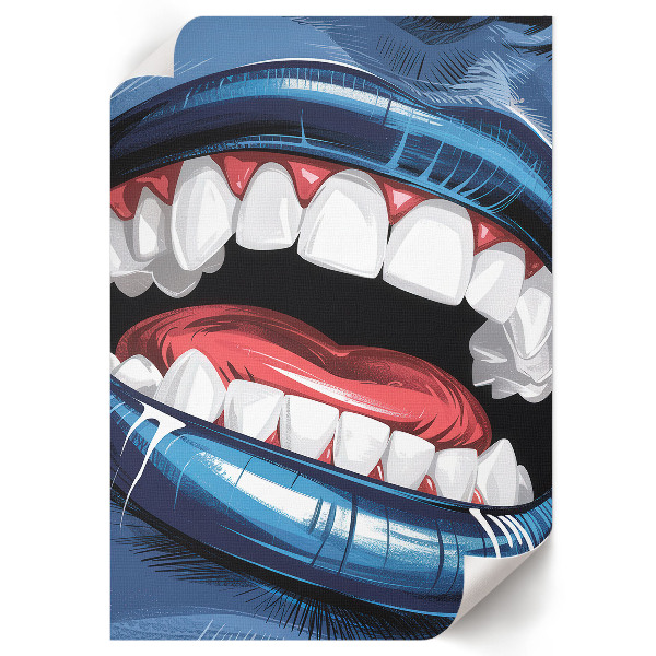 Art print featuring blue lips