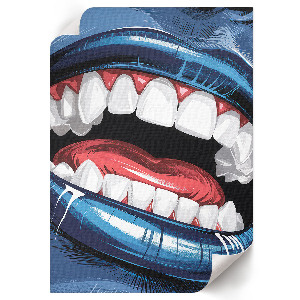 Art print featuring blue lips